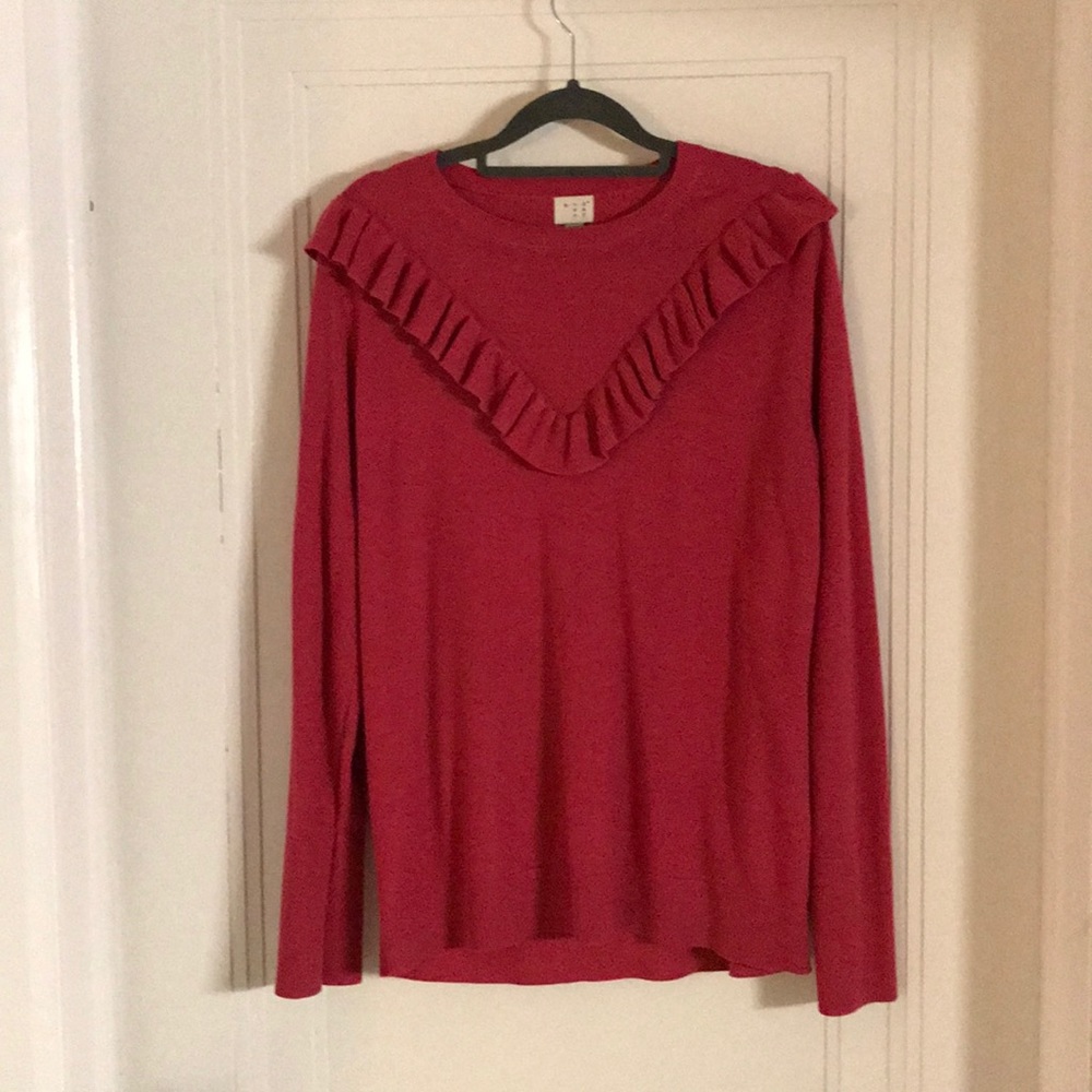A New Day ruffled yoked sweater.